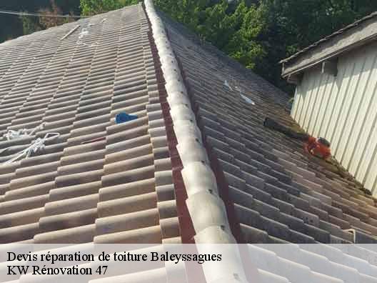 Devis réparation de toiture  baleyssagues-47120 KW Rénovation 47
