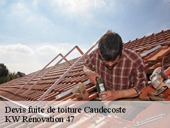 Devis fuite de toiture  caudecoste-47220 KW Rénovation 47