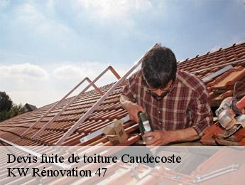 Devis fuite de toiture caudecoste-47220 KW Rénovation 47