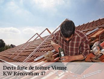 Devis fuite de toiture vianne-47230 KW Rénovation 47